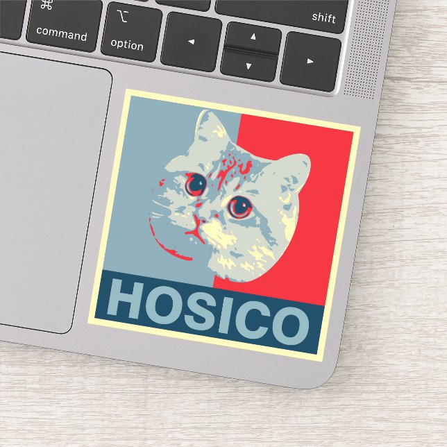 Sticker Hosico - Illustration rouge bleu (Détail)