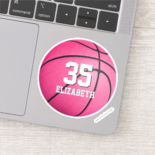 Sticker hot rose filles basketball personnalisé die-cut
