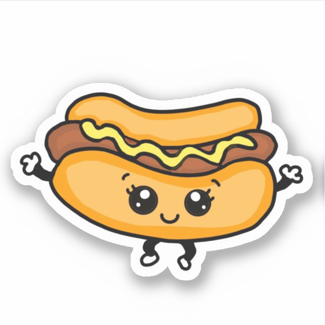 Sticker Hotdog de dessin animé (Devant)