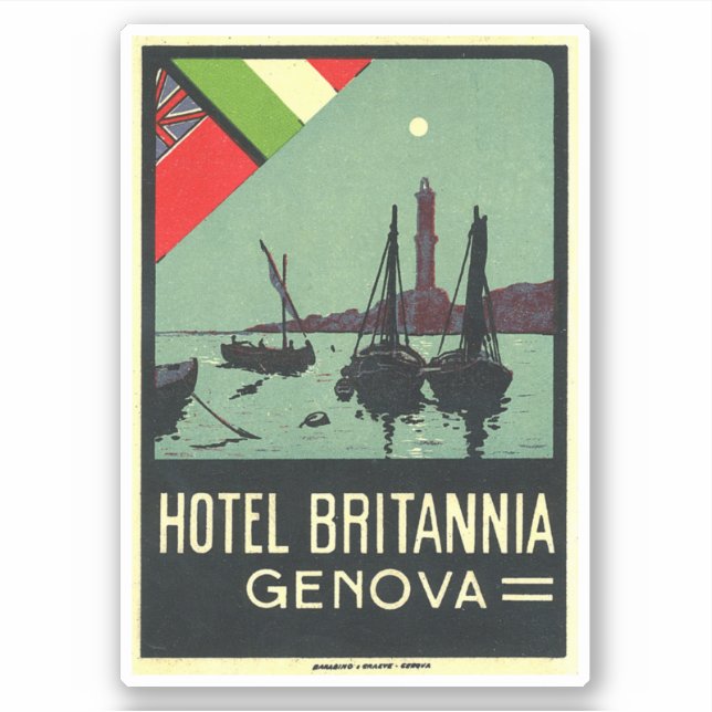 Sticker Hotel Briannia Genova (Devant)