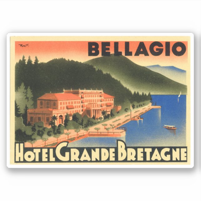 Sticker Hôtel Grande Bretagne Bellagio (Devant)