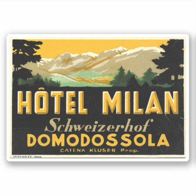 Sticker Hotel Milan Italie (Devant)