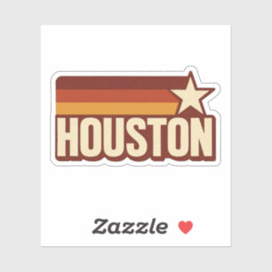 Sticker Houston Texas Retro Vintage Star Design
