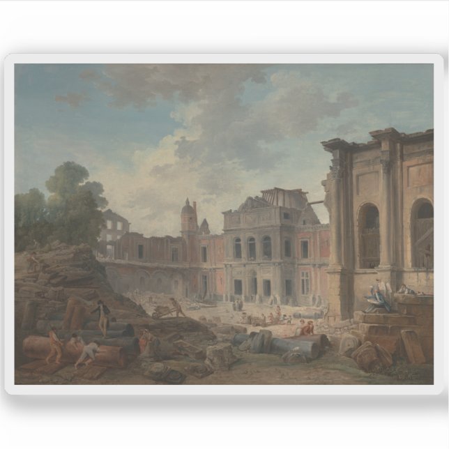 Sticker Hubert Robert : Démolition du château de Meudon (Devant)