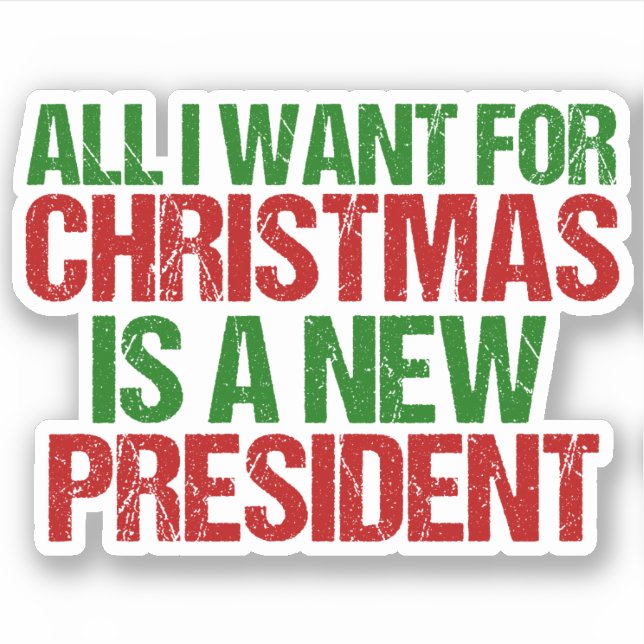 Sticker Humour politique drôle de Noël (Devant)