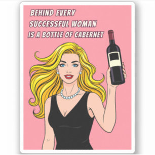 Sticker Humour Rétro Vintage Vin Humour Pop Art