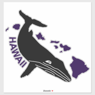 Sticker Humpback Hawaii Purple Islands