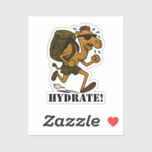 Sticker Hydrate – Drôle de chameau courant design de fitne