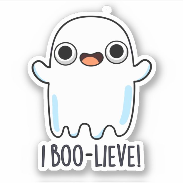 Sticker I Boo-lieve Funny Positive Ghost Pun (Devant)