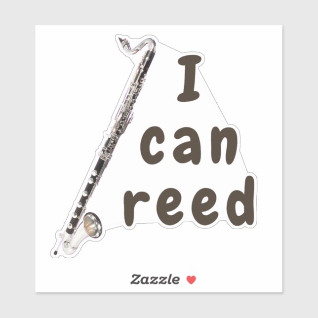Sticker I Can Reed : Bass Clarinet (Feuille)