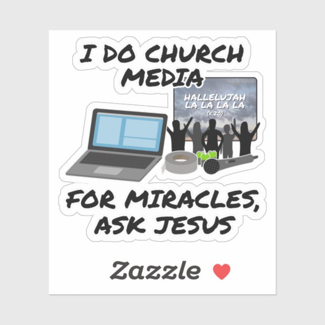 Sticker I Do Church Media For Miracles Demandez à Jésus, É (Feuille)