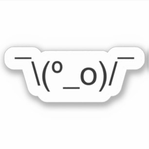 Sticker I Dunno LOL -\(º_o)/° Emoticon Japonais Kaomoji St