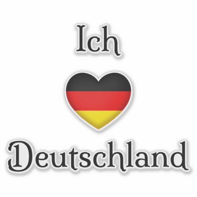 Sticker "I heart Germany" "J'aime l'Allemagne" German (Devant)