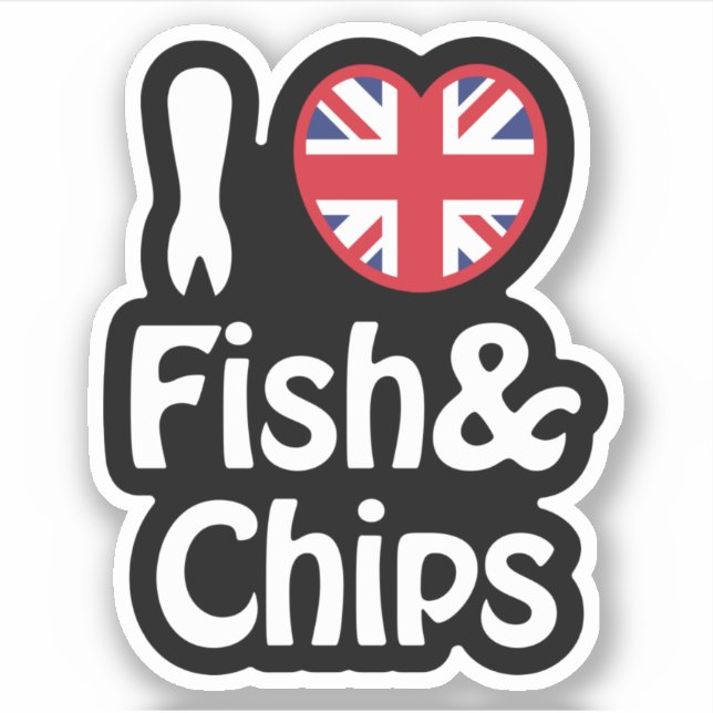 Sticker I Heart [Love] Fish & Chips (Devant)