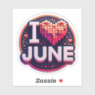 Sticker I ❤️ Juin - Vibrant et Expressif