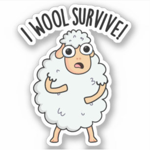 Sticker I Laine Survive Funny Sheep Pun