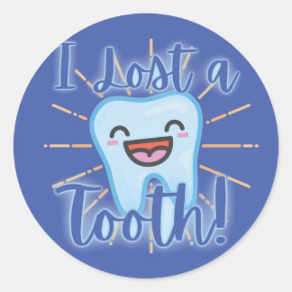 Sticker "I Love a Tooth" für Schulkurse - blau