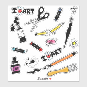 Sticker I Love Art Supplies