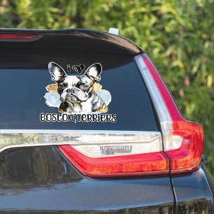 Sticker I Love Boston Terriers