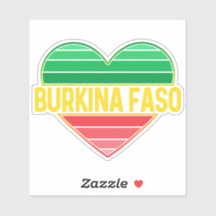 Sticker I Love Burkina Faso, Heart Burkinabè