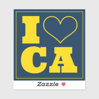 Sticker I Love California (Bleu)