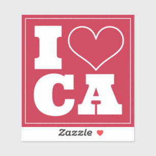 Sticker I Love California (Rouge)