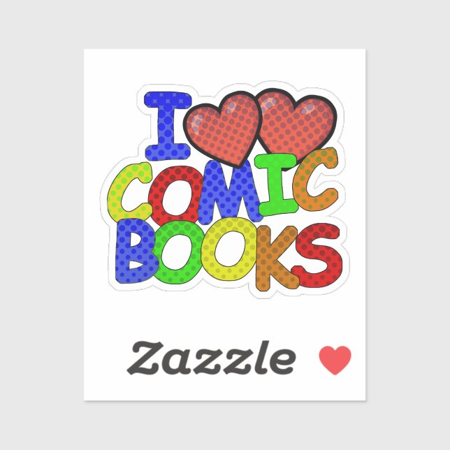Sticker I Love Comic Books (Feuille)