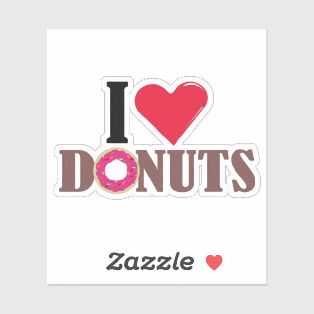 Sticker I love donut design (Feuille)