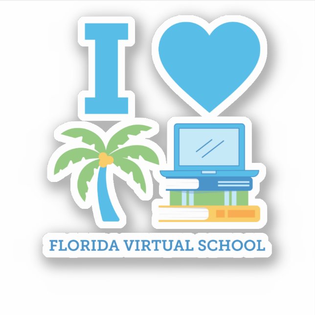 Sticker I Love Florida Virtual School (Devant)
