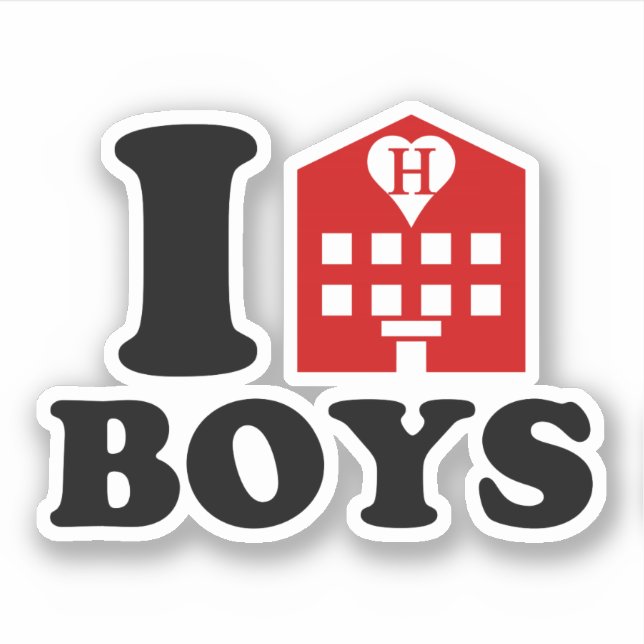 Sticker I Love Hotel Boys (Devant)