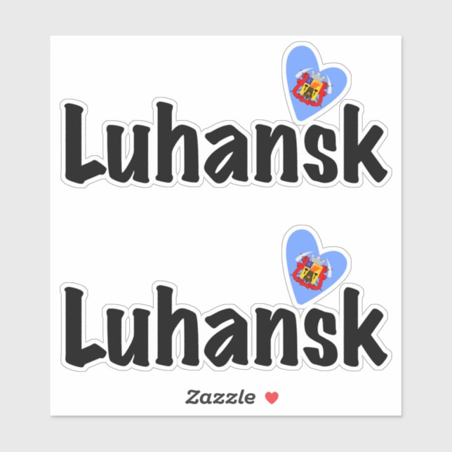 Sticker I Love Luhansk, Ukraine (Feuille)