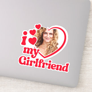 Sticker I Love My Girlfriend Photo personnalisée