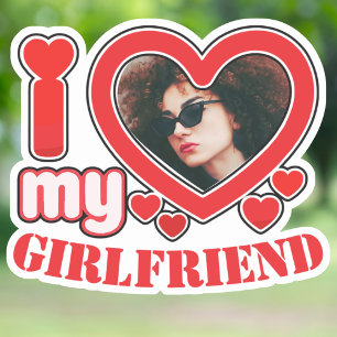 Sticker I Love My Girlfriend Photo Texte personnalisé