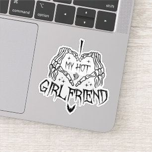 Sticker I Love My Hot Girlfriend Halloween Skeleton Drôle