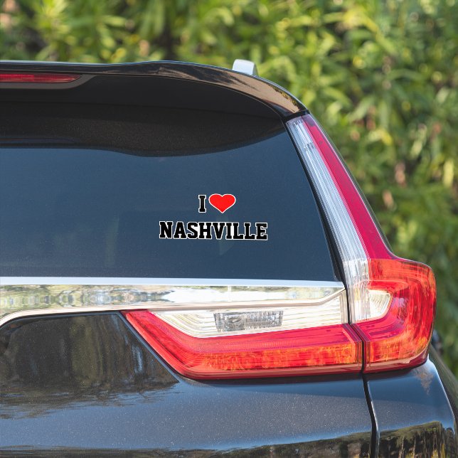 Sticker I Love Nashville (Côté voiture)