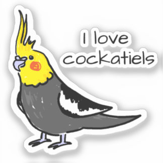 Sticker I Love Normal Grey Cockatiels