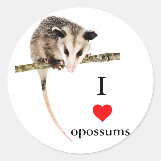 Sticker I Love Opossum (Devant)