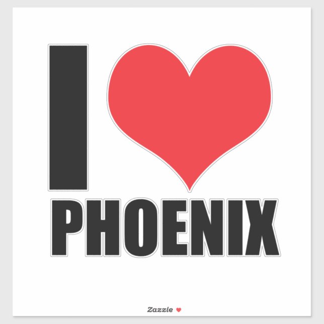 Sticker I love Phoenix (Feuille)