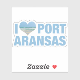 Sticker I Love Port Aransas Cute Texas Beach