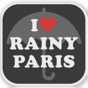 Sticker I Love Rainy Paris - v2