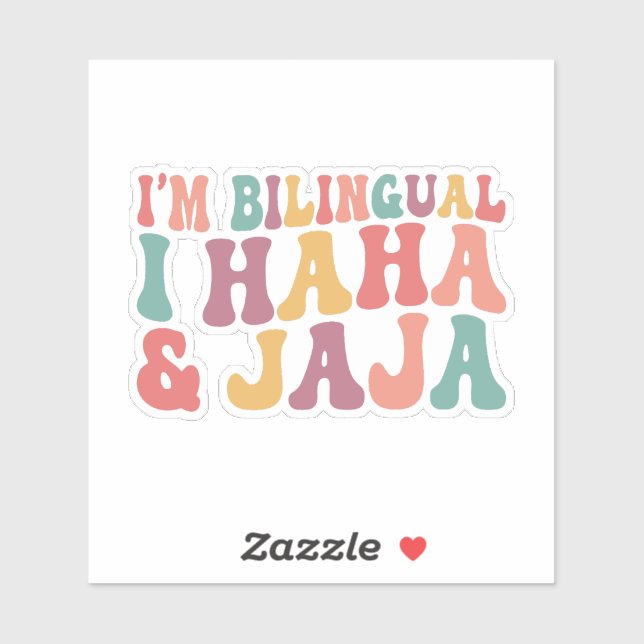 Sticker I’m Bilingual I Haha & Jaja (Feuille)
