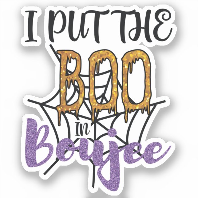 Sticker I Put The Boo in Boujee - Sparkly Gold Text (Recto)