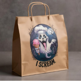 Sticker "I Scream" Funny Ghost Chef Halloween Ice Cream St