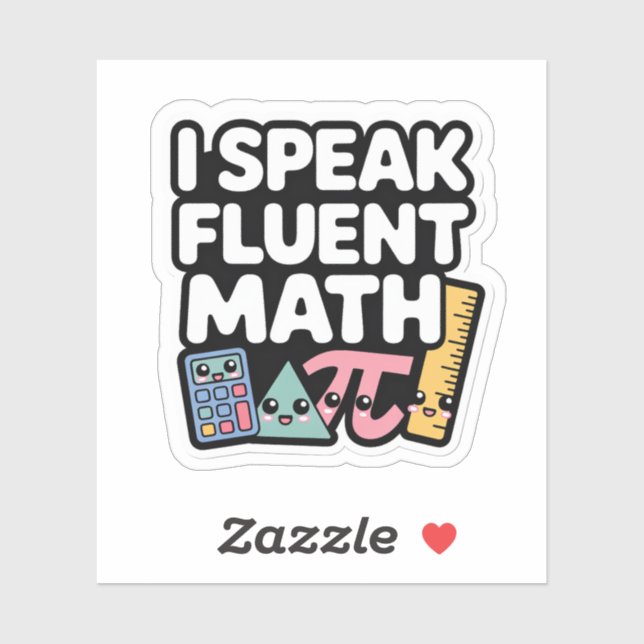 Sticker I Speak Fluent Math Funny Kawaii Teacher (Feuille)