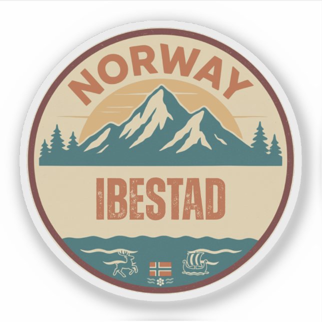 Sticker Ibestad, Norge Norvège (Devant)
