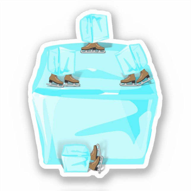 Sticker Ice Skating Ice Cubes (Recto)