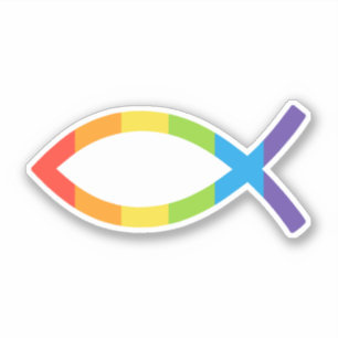 Sticker Ichthys Jesus Fish LGBTQ Gay Christian
