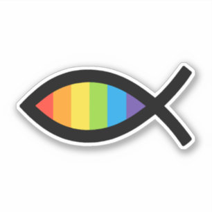 Sticker Ichthys Jesus Fish LGBTQ Gay Christian