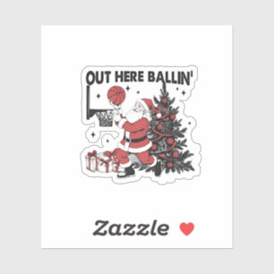 Sticker Ici Balling Basket Sport Noël Noël
