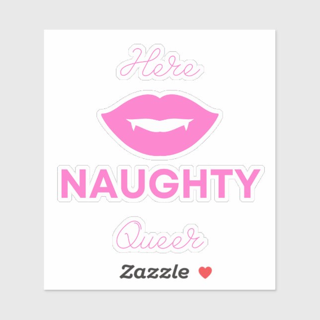 Sticker Ici Naughty Queer (Feuille)